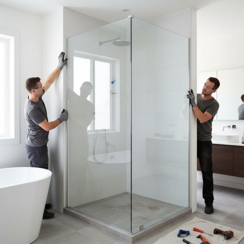 Glass Shower Door Installation detail